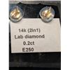 Image 2 : 14KLAB DIAMOND (0.2CT)EARRINGS, SUGGESTED RETAIL VALUE $500