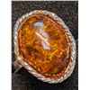 Image 1 : SILVER(7.2G), AMBER RING, SUGGESTED RETAIL VALUE $500