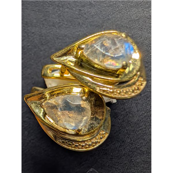 SILVER(4G), MOON STONE (1CT)EARRINGS, SUGGESTED RETAIL VALUE $240