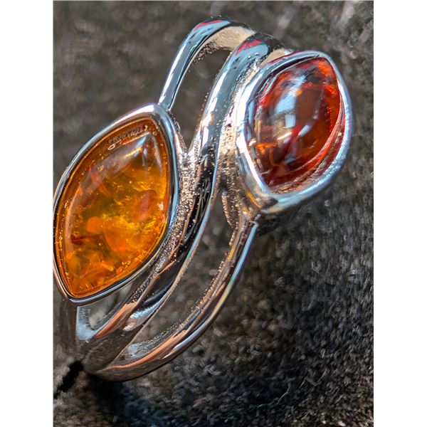 SILVER(3G), AMBER RING, SUGGESTED RETAIL VALUE $200