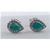 Image 2 : 2.4 CT CERTIFIED SILVER EMERALD GEMSTONE EARRINGS ($1,376 APPRAISAL)