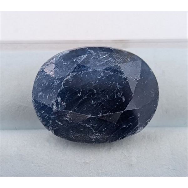 14.57 CT CERTIFIED MIDNIGHT BLUE SAPPHIRE GEMSTONE ($5,050 APPRAISAL)