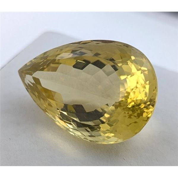 43.5 CT CERTIFIED SIGNATURE LEMON QUARTZ GEMSTONE ($4,650 APPRAISAL)