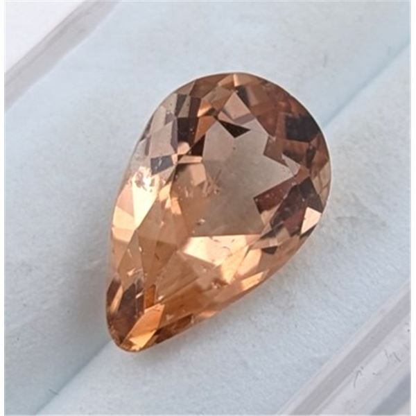 5.76 CT CERTIFIED UNTREATED IMPERIAL TOPAZ GEMSTONE ($4,450 APPRAISAL)