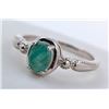 Image 2 : 3.1 CT CERTIFIED SILVER EMERALD GEMSTONE RING ($1,385 APPRAISAL)