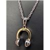 Image 1 : SILVER (2.98G) NATURAL DIAMOND (0.01CT) NECKLACE 15"