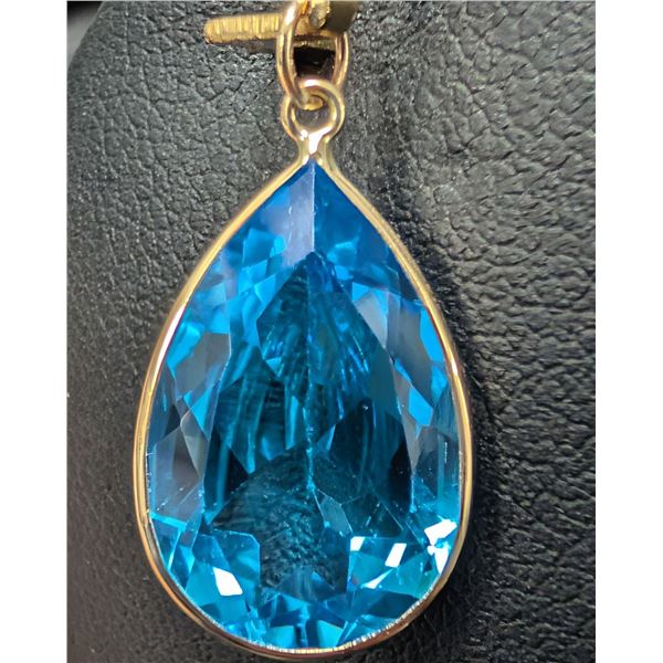 10K(1.49G), BLUE TOPAZ (6.6++CT) PENDANT, SUGGESTED RETAIL VALUE $1000