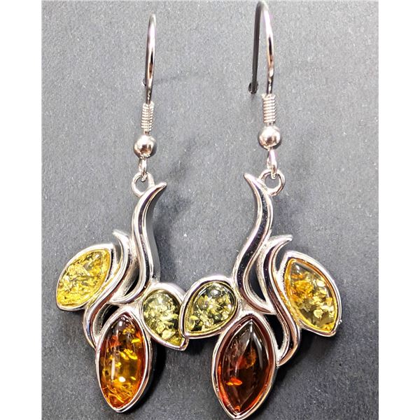 SILVER(4.99G), AMBER EARRING, SUGGESTED RETAIL VALUE $200