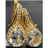 Image 1 : SILVER(4.36G), WHITE TOPAZ (3CT) EARRING, SUGGESTED RETAIL VALUE $300