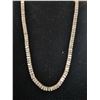 Image 1 : *NEW* 18KT GOLD PLATED 5MM EMERALD CUT SIMULATED DIAMOND (CZ) TENNIS NECKLACE: 17" LONG