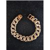Image 1 : *NEW* 18K GOLD PLATED 14MM SIMULATED DIAMOND (CZ) ICED OUT CUBAN LINK BRACELET: 8" LONG