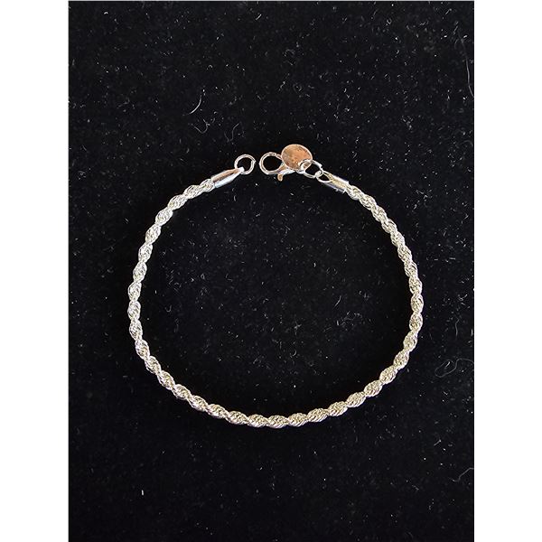 *NEW* 925 SILVER 3MM TWISTED ROPE BRACELET: 8.5" LONG