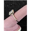 Image 2 : *NEW* .925 SILVER 1.5CT EMERALD CUT SIMULATED DIAMOND (CZ) HALO RING: SIZE 7