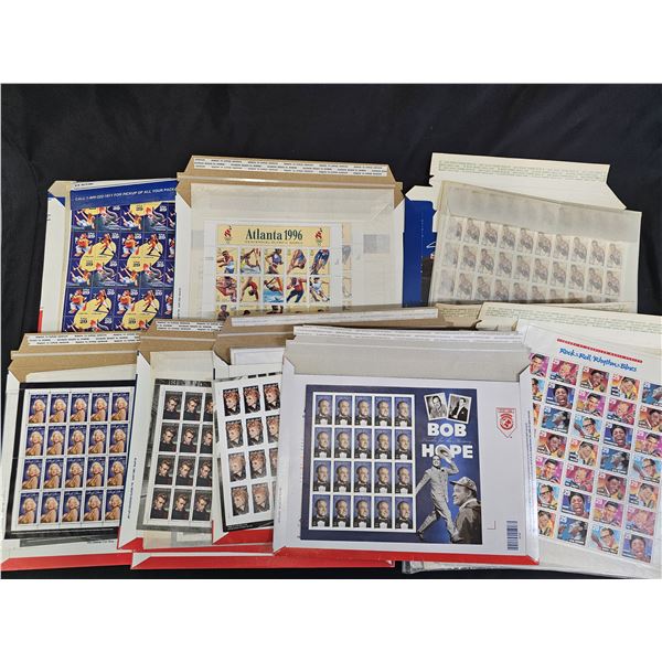 ASSTD. VTG US STAMPS: MARILYN MONTROE, JOE LOUIS, JAMES DEAN, LUCILLE BALL & MORE
