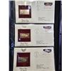 Image 2 : 9 SHEETS OF 22K GOLD FOIL US REPLICA STAMPS: EACH SHEET CONTAINS 3
