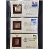Image 4 : 9 SHEETS OF 22K GOLD FOIL US REPLICA STAMPS: EACH SHEET CONTAINS 3