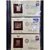 Image 5 : 9 SHEETS OF 22K GOLD FOIL US REPLICA STAMPS: EACH SHEET CONTAINS 3