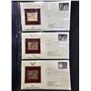 Image 7 : 9 SHEETS OF 22K GOLD FOIL US REPLICA STAMPS: EACH SHEET CONTAINS 3