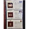 Image 8 : 9 SHEETS OF 22K GOLD FOIL US REPLICA STAMPS: EACH SHEET CONTAINS 3
