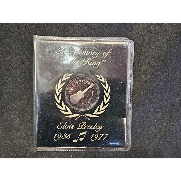 17 G .999 FINE SILVER 1977 OFFICIAL COMMEMORATIVE ELVIS MEDALLION WITH CERTIFICATE