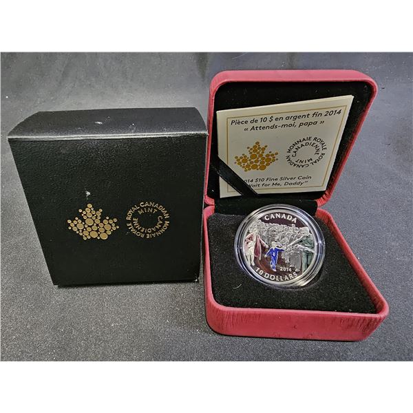 2014 CAD 15.87G .9999 FINE SILVER $10 "WAIT FOR ME, DADDY" COIN IN DISPLAY BOX