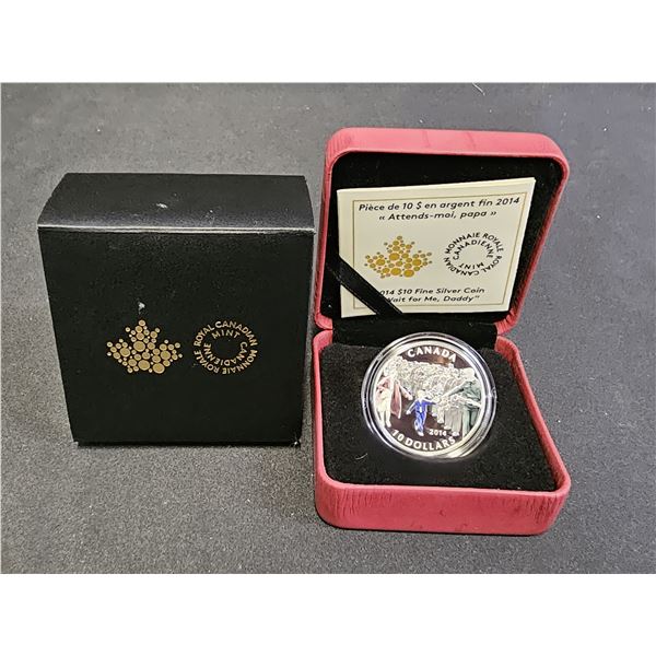 2014 CAD 15.87G .9999 FINE SILVER $10 "WAIT FOR ME, DADDY" COIN IN DISPLAY BOX