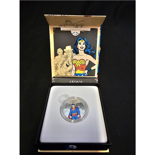2015 CAD 15.87G .9999 FINE SILVER $10 DC COMICS ORIGINALS UNITY COIN IN DISPLAY BOX