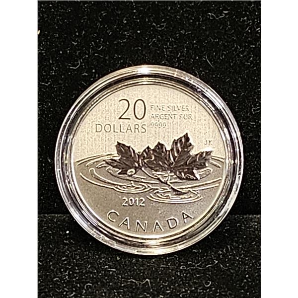 2012 CAD 7.96G .9999 FINE SILVER $20 FAREWELL TO THE PENNY COIN IN CAPSULE