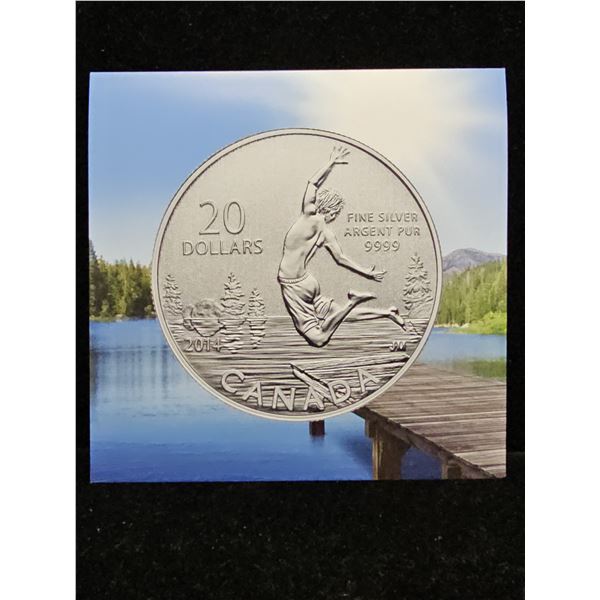 2012 CAD 7.96G .9999 FINE SILVER $20 SUMMERTIME COIN