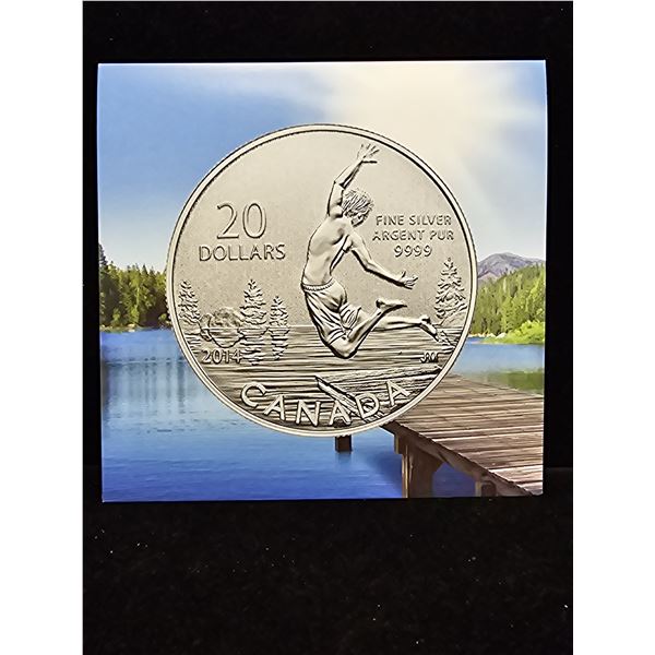 2012 CAD 7.96G .9999 FINE SILVER $20 SUMMERTIME COIN