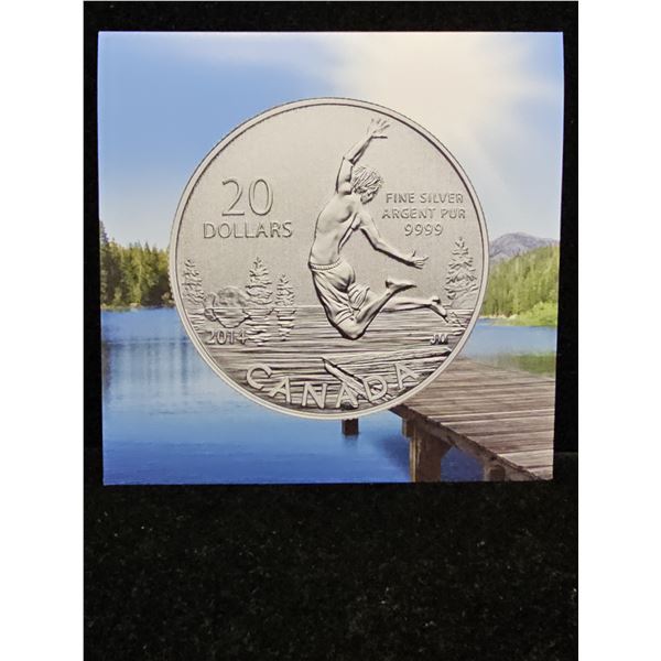 2012 CAD 7.96G .9999 FINE SILVER $20 SUMMERTIME COIN