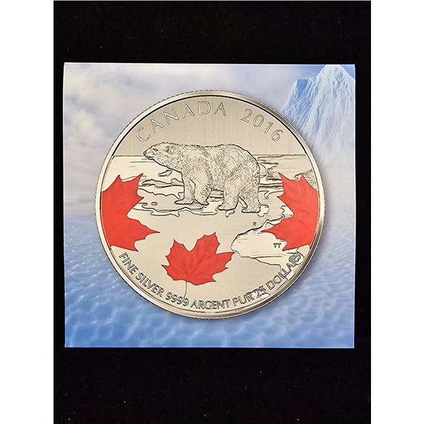 2016 CAD 7.96G .9999 FINE SILVER $25 TRUE NORTH COIN