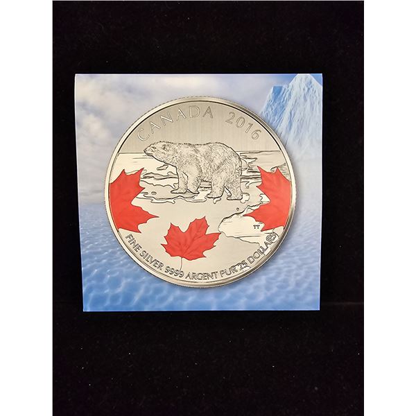 2016 CAD 7.96G .9999 FINE SILVER $25 TRUE NORTH COIN