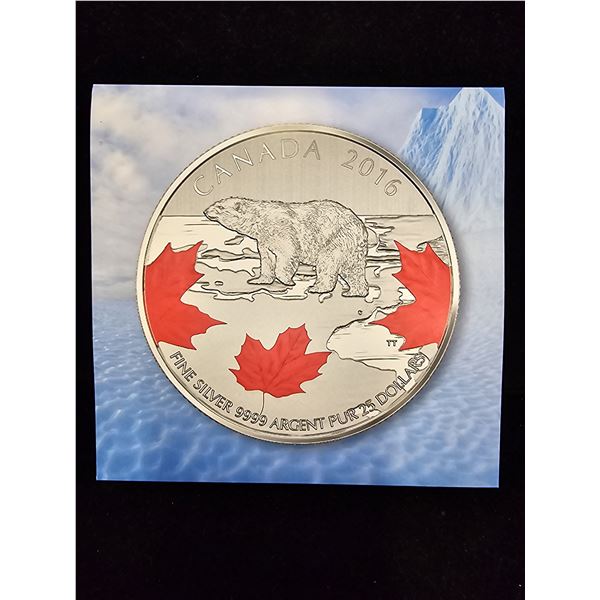 2016 CAD 7.96G .9999 FINE SILVER $25 TRUE NORTH COIN