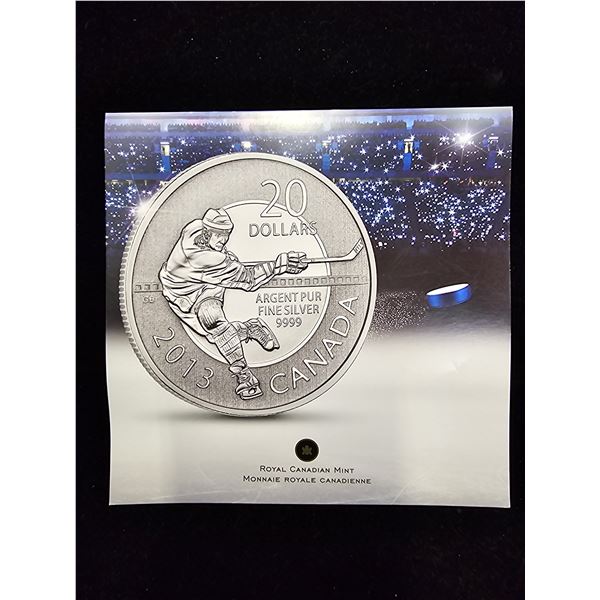 2015 CAD 7.96G .9999 FINE SILVER $20 HOCKEY PLAYER COIN