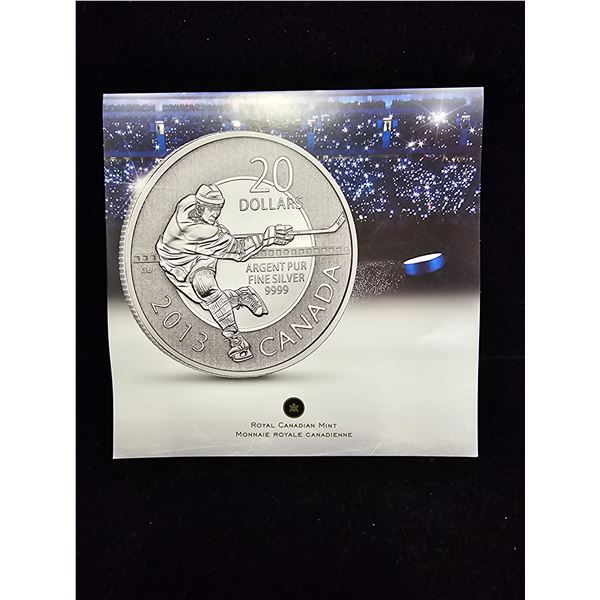 2015 CAD 7.96G .9999 FINE SILVER $20 HOCKEY PLAYER COIN