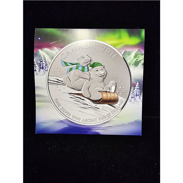 2016 CAD 7.96G .9999 FINE SILVER $20 WINTER FUN COIN