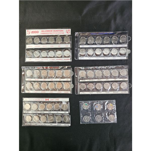 (7) ASSTD. CAD QUARTER SETS: 2000 MILLENNIUM QUARTERS, 125 YEAR 1992 QUARTERS & 2011 "LEGENDARY