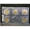 Image 2 : (9) PACKS OF 5 CAD 2011 CANADIAN BOREAL FOREST COMMEMORATIVE $2 COINS