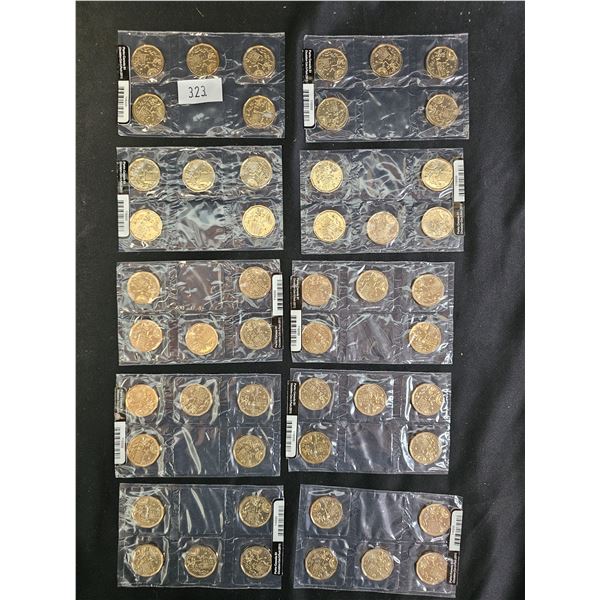 (10) PACKS OF 5 CAD 2011 PARKS CANADA CENTENNIAL $1 COINS