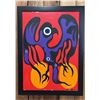 Image 1 : ORIGINAL FIRST NATIONS FRAMED OIL ON CANVAS BY PAUL JOHNNY: APPROX. 31" X 23"