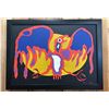 Image 1 : ORIGINAL FIRST NATIONS FRAMED OIL ON CANVAS BY PAUL JOHNNY: APPROX. 31" X 23"