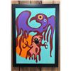 Image 1 : ORIGINAL FIRST NATIONS FRAMED OIL ON CANVAS BY PAUL JOHNNY: APPROX. 31" X 23"