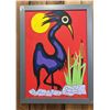Image 1 : ORIGINAL FIRST NATIONS FRAMED OIL ON CANVAS BY PAUL JOHNNY: APPROX. 31" X 23"