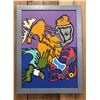 Image 1 : ORIGINAL FIRST NATIONS FRAMED OIL ON CANVAS BY PAUL JOHNNY: APPROX. 31" X 23"