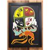 Image 1 : ORIGINAL FIRST NATIONS FRAMED OIL ON CANVAS BY PAUL JOHNNY: APPROX. 31" X 23"