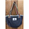 Image 3 : ORIGINAL PAUL JOHNNY WEARABLE ART DENIM BAG WITH HAND-STITCH FLANNEL APPLIQUE DESIGN