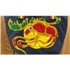 Image 2 : ORIGINAL PAUL JOHNNY WEARABLE ART DENIM BAG WITH HAND-STITCH FLANNEL APPLIQUE DESIGN