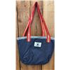Image 3 : ORIGINAL PAUL JOHNNY WEARABLE ART DENIM BAG WITH HAND-STITCH FLANNEL APPLIQUE DESIGN
