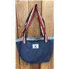 Image 3 : ORIGINAL PAUL JOHNNY WEARABLE ART DENIM BAG WITH HAND-STITCH FLANNEL APPLIQUE DESIGN
